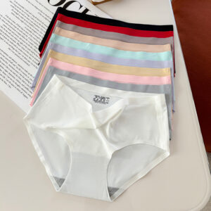 Plain Ice Silk Seamless Panty