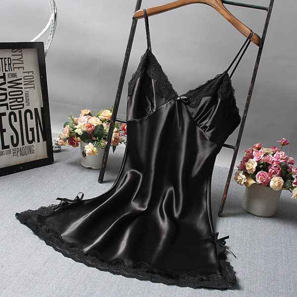 Hot Lace Suspenders Silk Nighty - Image 2