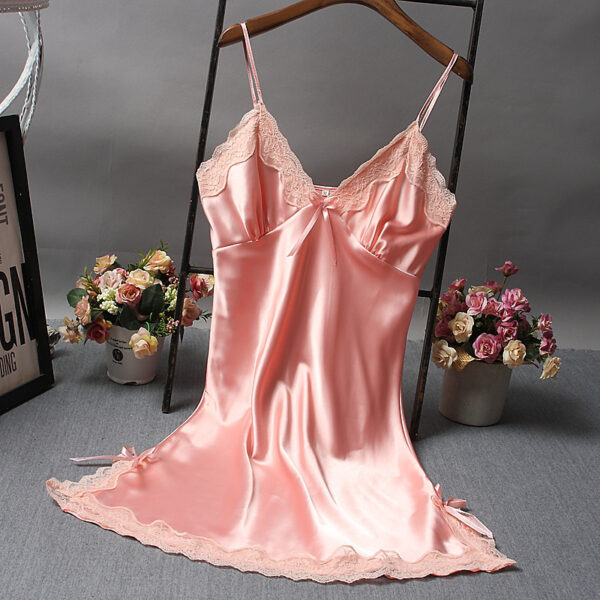 Hot Lace Suspenders Silk Nighty - Image 3