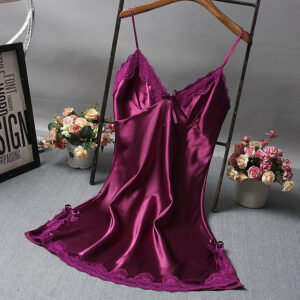 Hot Lace Suspenders Silk Nighty