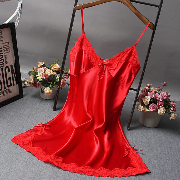 Hot Lace Suspenders Silk Nighty - Image 7