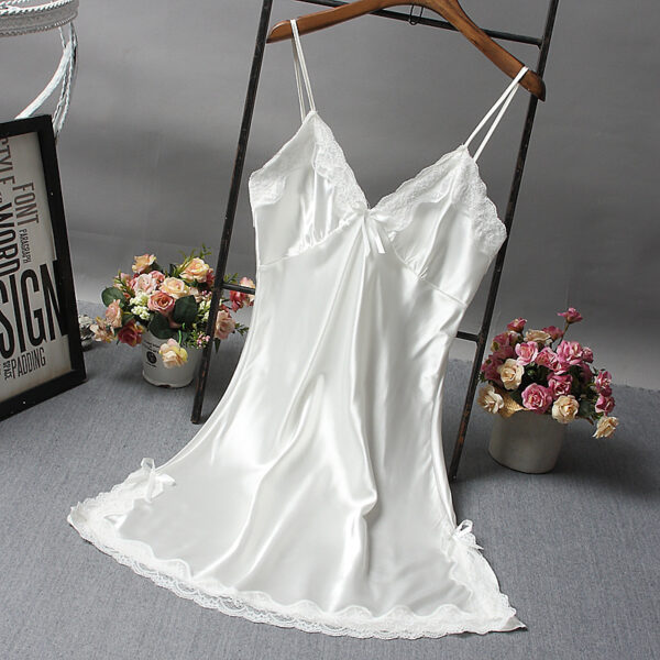 Hot Lace Suspenders Silk Nighty - Image 6