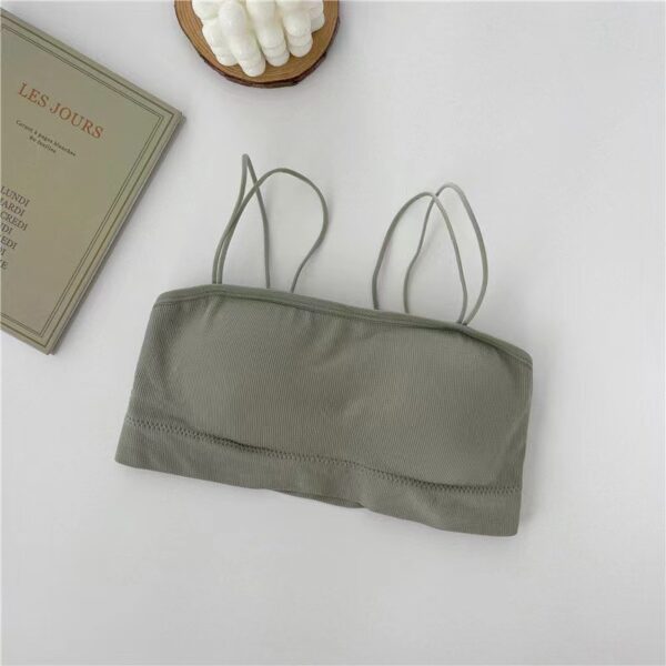 Korean Double Straps Tube Top Chest Warp Bra - Image 6