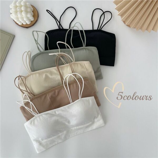 Korean Double Straps Tube Top Chest Warp Bra - Image 2