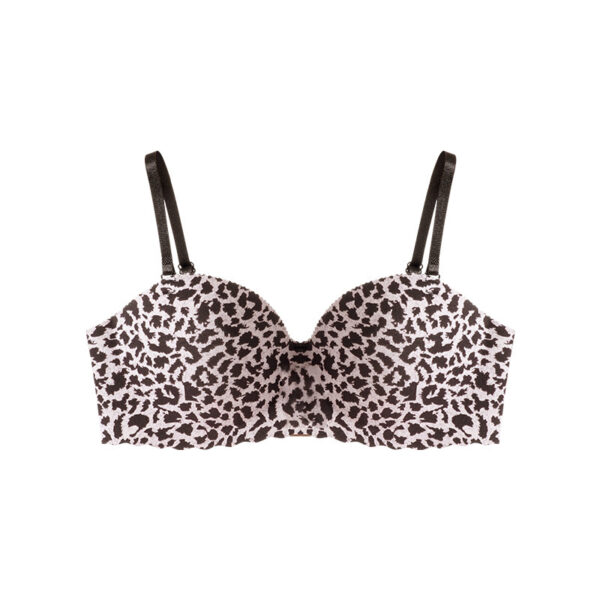 Sexy Leopard Printed Half Cup Push Up Bra - Image 3