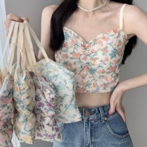 French Style Floral Camisole Sweet Top