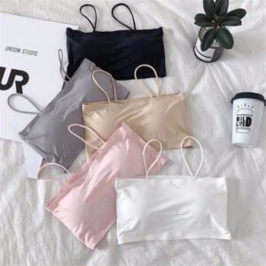 Ice silk One Line Warp Chest Tube Top Bra