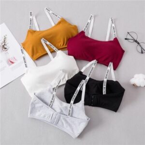 Printed Strap Cotton Back Hook Wrap Chest Bra