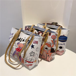 Cute Large Capacity Korean Style Graffiti PU Leather Shoulder Bag