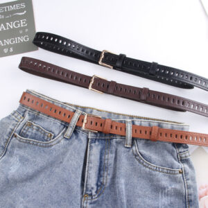 Korean Style Full-Hole PU Leather Casual Belt