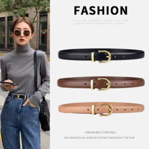 Casual Style Alloy Pin Buckle Fine PU Leather Belt