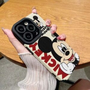 Mickey Mouse Printed Striped Texture iPhone Case