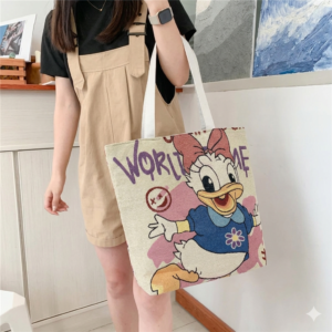 Korean Style Cartoon Casual Women's Shoulder Embroidered Large Tote Bag