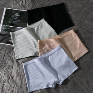 Stripped Cotton Mid Waist Panty